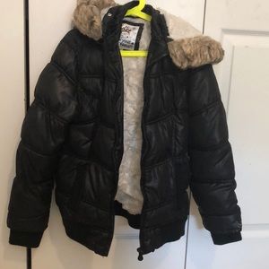 Justice Black Winter Jacket Girl Size 10